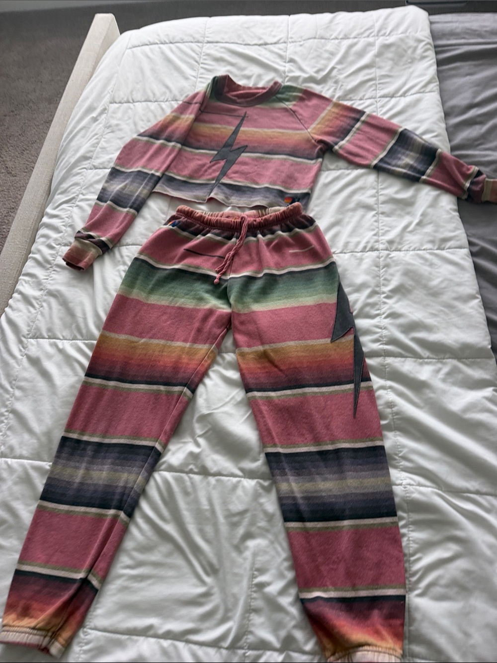 Aviator Nation Cropped Crewneck and Jogger Set
